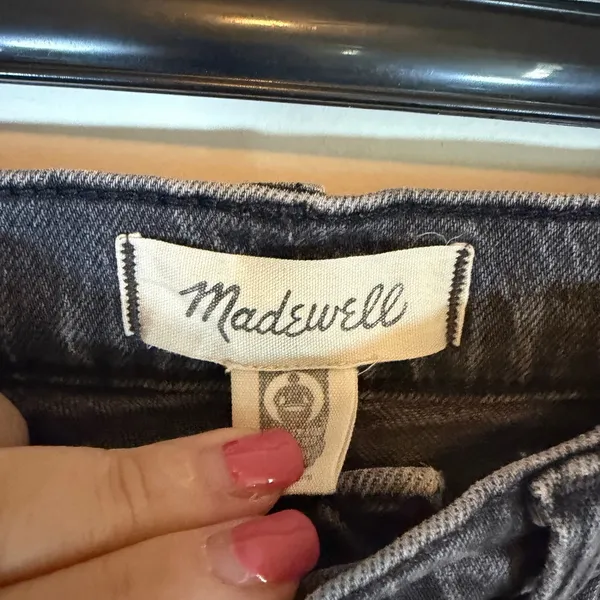 Madewell The Perfect Vintage Straight Jeans Womens 26 Gray Crinkle Wash - Image 4