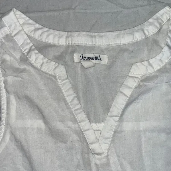 Aeropostale Woven Tank Top White Small Sleeveless - Image 2