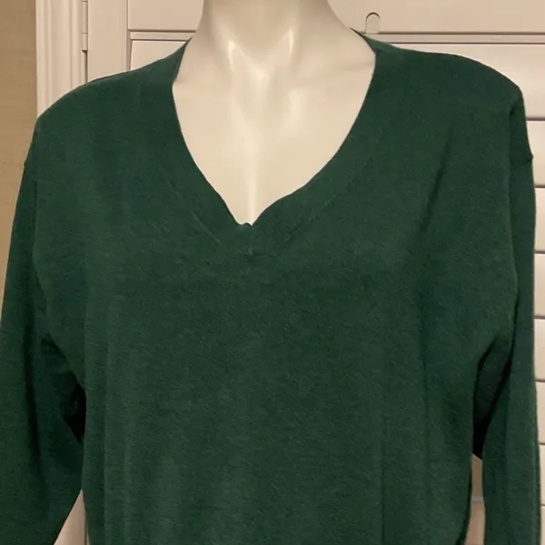 a new day Deep Green V-Neck Sweater - Image 2