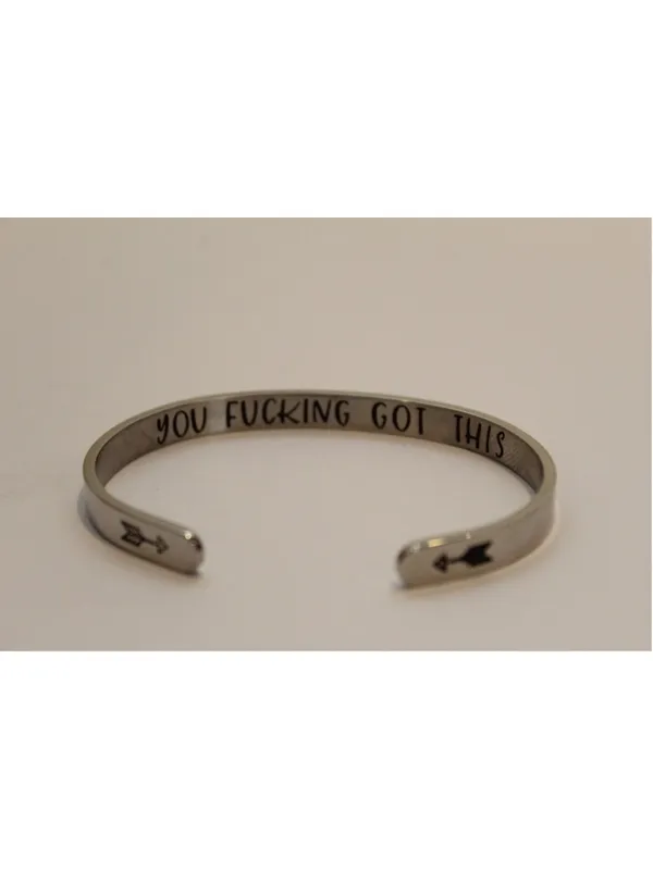 Jopcuff Women’s Expressions Silver Cuff Bracelet One Size - Image 5