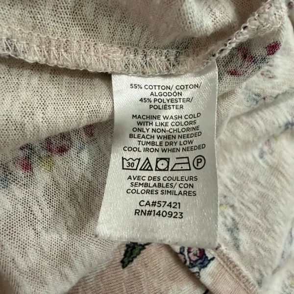 Loft All Over Floral Ruffle Sleeve Blouse in Pink, Size XL​ - Image 4