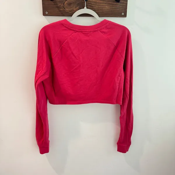 Gymshark‎ Womens Training Cropped Sweatshirt Red Long Sleeve Pullover Medium - Image 5