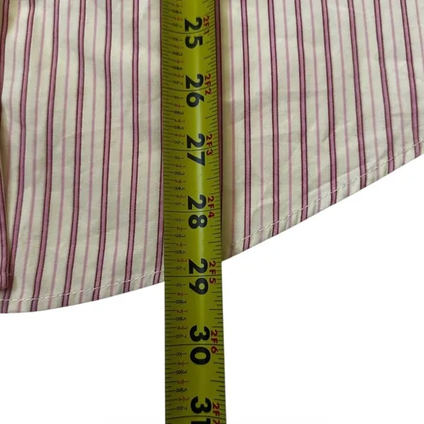 Zara Oversized Striped Button Down Shirt Pink Burgundy Cotton Medium | 0216 - Image 7