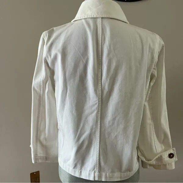 Ralph Lauren white nautical Provence fashion military jacket cotton preppy small - Image 6