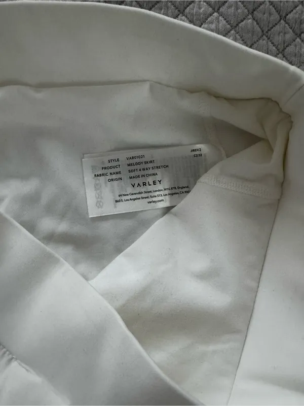 Varley White Pleated Melody Skirt NWOT - Image 7