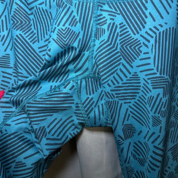 Brooks Leggings Women XL Blue Geometric Equilibrium‎ Running Crop Capri 220610 - Image 10