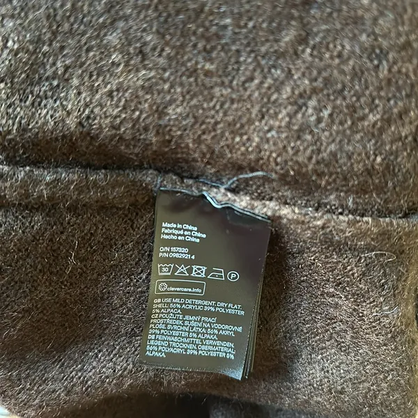 NWT H&M Knit Sweater Dress Wool Blend In Dark Brown - Image 7