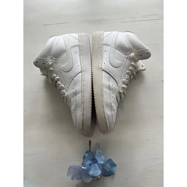 Nike Court Vision Mid‎ Top Sneakers Classic Style White Shoes Size US 8 - Image 3