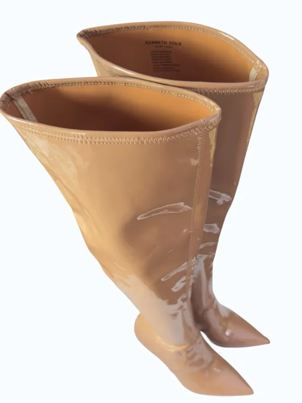 Kenneth Cole Tan Romi OTK Thigh High Over The Knee Stiletto Heel Boot Size 8 - Image 10