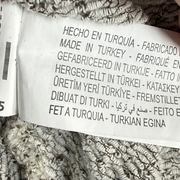 Zara‎ Womens Large Gray Textured Knit Wide Leg Drawstring Lounge Pants High Rise - Image 13