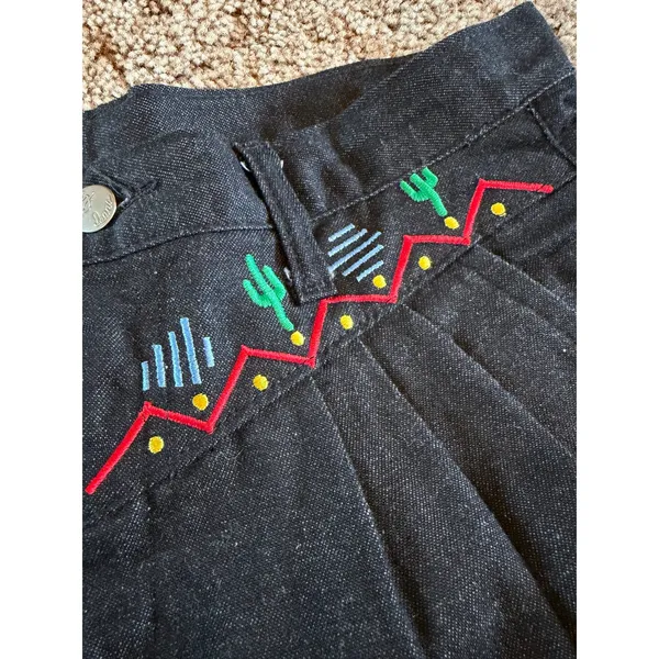 Vintage Panhandle Slim Southwestern Embroidered High-Waisted Pants Pleated - Image 6