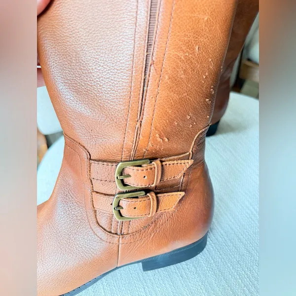 Naturalizer Jenson Women Round Toe Leather Brown Knee High Boot Sz9.5 like new - Image 14