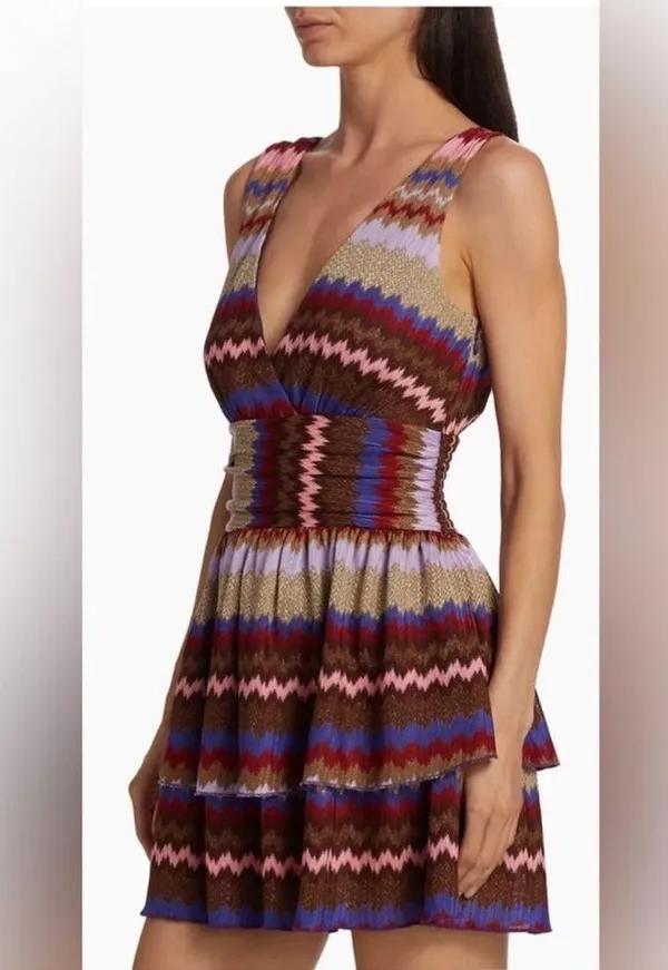 Ramy Brook Laura Zig Zag Tiered Minidress - Image 4