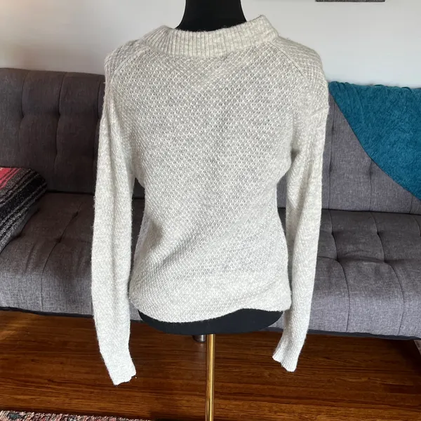 Quince Cream Crew Neck Sweater wool nylon and alpaca blend size Small - Image 3