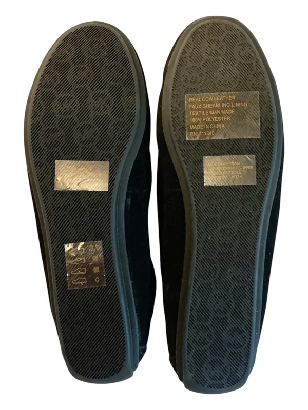Michael Kors Black Suede Moccasin Slippers Faux Shearling NWOT Size 8.5M - Image 5