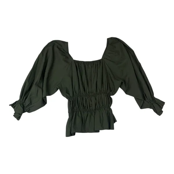 Springfield size eu 40 medium Olive Green Blouse Renaissance cosplay sand dollar - Image 9