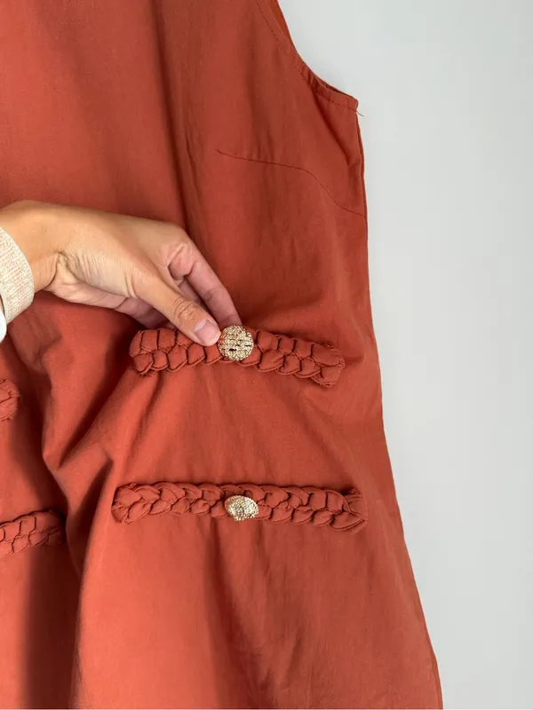 Entro Apple Cider Sippin Mini Dress in Rust Fall Size Medium - Image 3