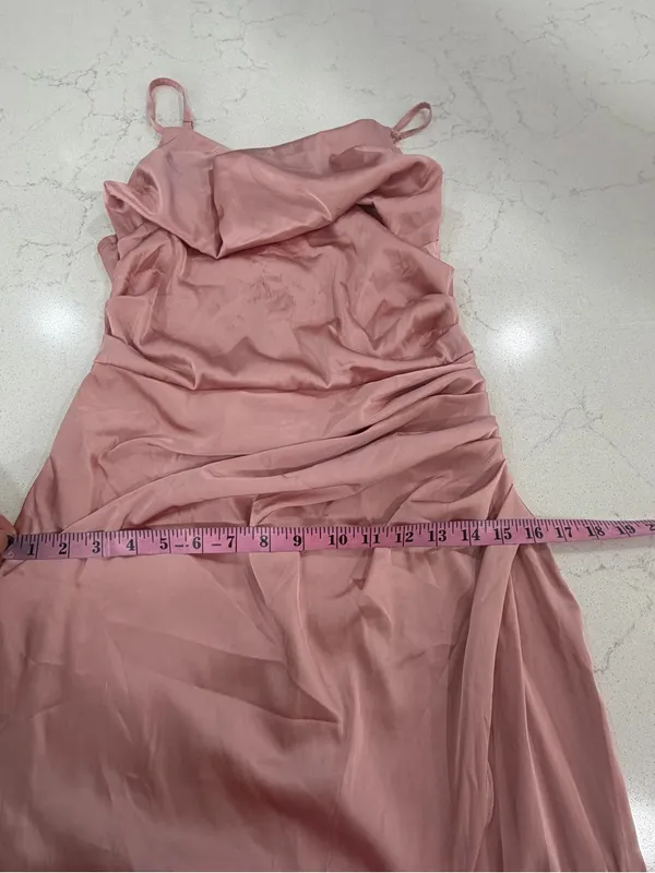 SHEIN Rose Dusty Pink Satin Maxi Dress with Front Slit - Image 6