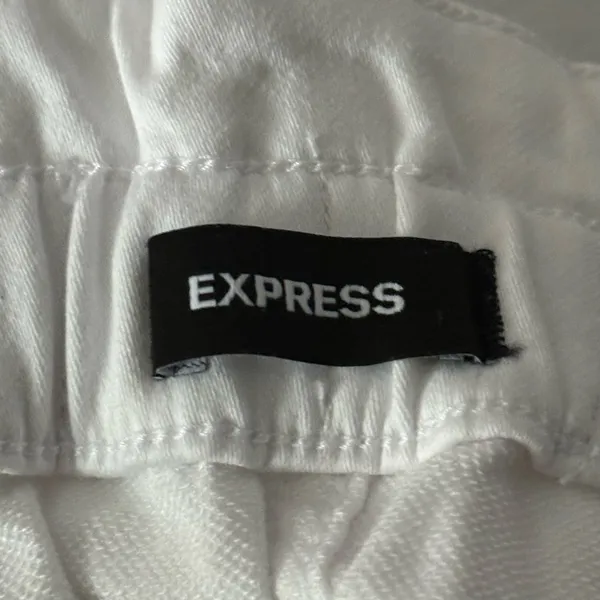 Express Super High Rise white denim skirt - Image 3