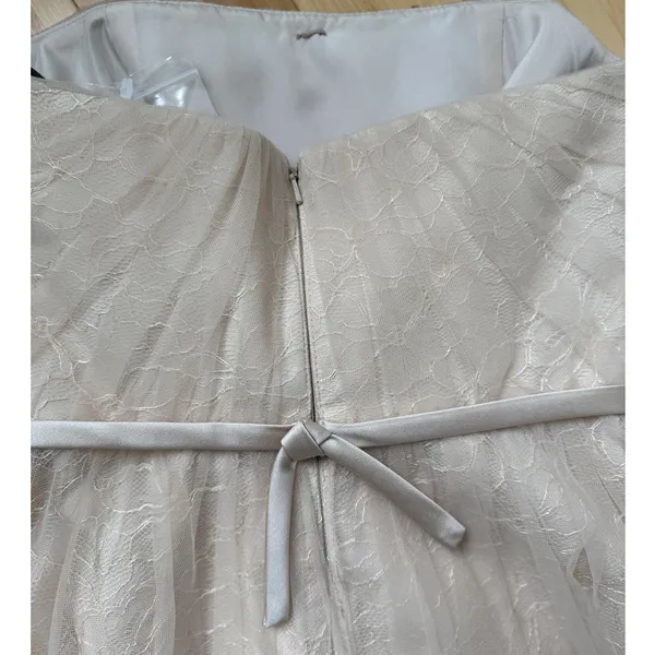 White by Vera Wang Champagne Strapless Tulle Lace Bridesmaid Dress Women 0 NWOT - Image 6