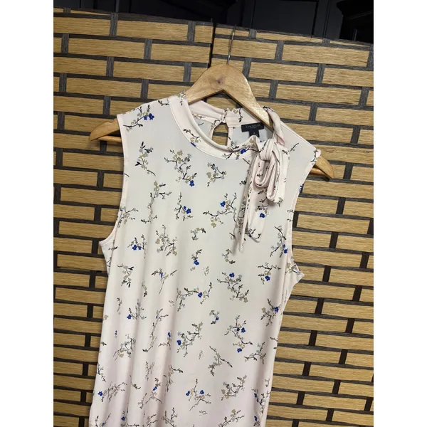 Ann Taylor Factory Pink Floral‎ Tie Neck Tank Top Size Medium - Image 3