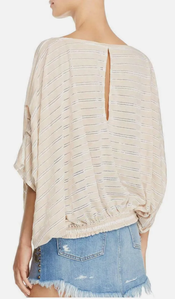 NWT Free People Azalea Cream Crochet Eyelit Oversized Shirt - Image 2