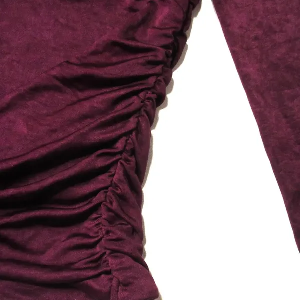 NWT Reformation Ines Knit Top in Wine V-neck Long Sleeve Ruched Blouse M - Image 5