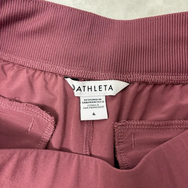 Athleta‎ Women's Rich Red -Maroon Straight Leg Pants Size 6 - Image 8