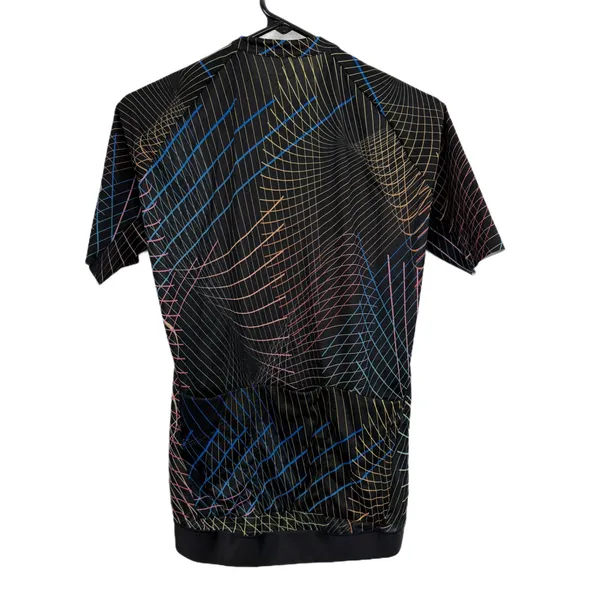 AGU Cycling Jersey Womens Large Black Multi Nocturnal Lines Performance Bike EUC - Image 7