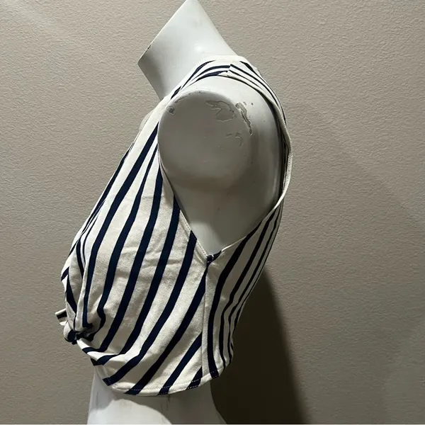 Zara Women's Striped Knotted Crop Tank Top Multicolor Size S - Image 8