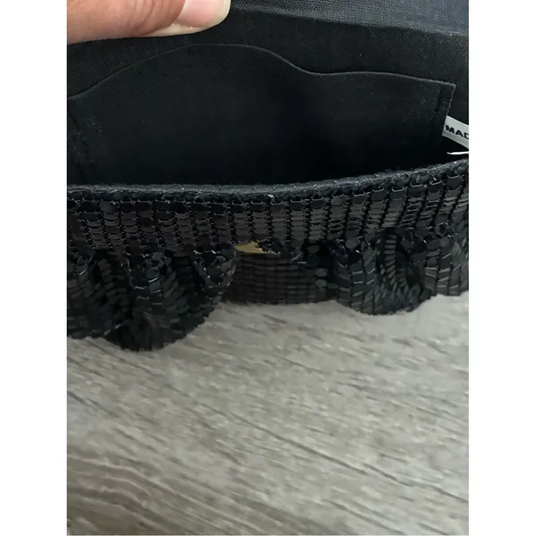 VTG Black Metal Mesh Crossbody Flap Purse Clutch Bag Chain Strap Sparkle NYE - Image 6