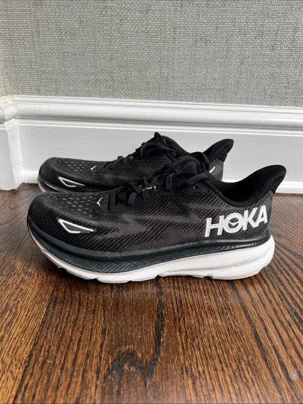 Hoka Black and White Athletic Running Shoes - Image 2