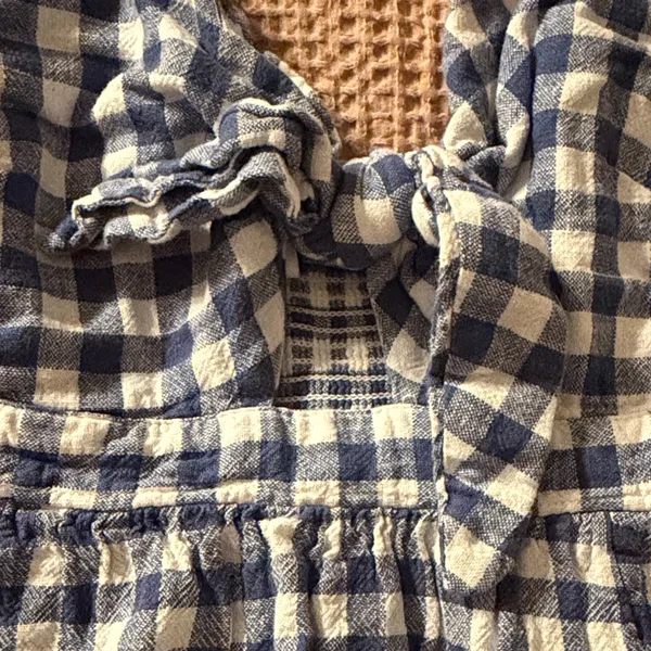 Blue and White Gingham Dress - Image 6