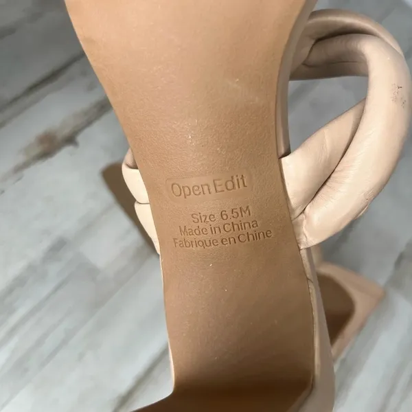 Open Edit Remmy Twist Heeled Sandals Women’s Size 6.5M Beige Heel Shoes - Image 11