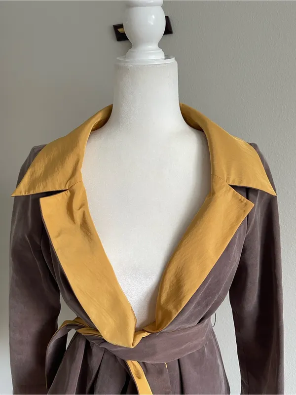 Jessica Brown Jacket with Mustard Contrast Lapel - Image 2