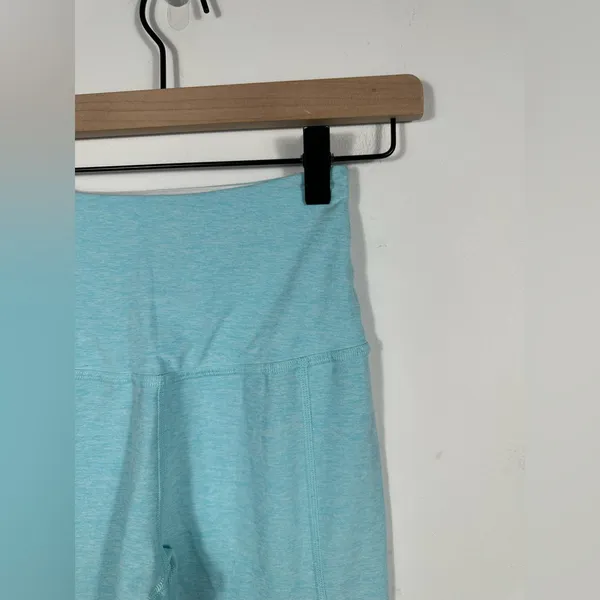Beyond Yoga Leggings Small‎ Aqua Blue Mesh Panel High Rise Yoga Pants - Image 7