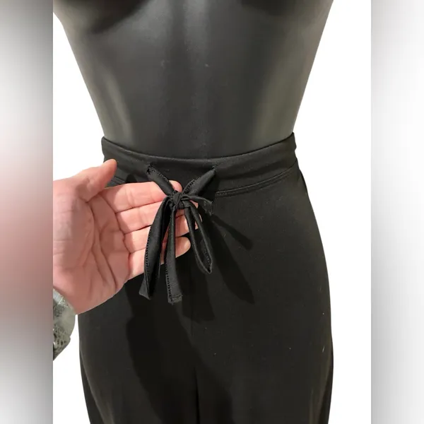 Elegant Black Women's Sleepwear Pants. Drawstring & Elastic Waist Size L - Image 2