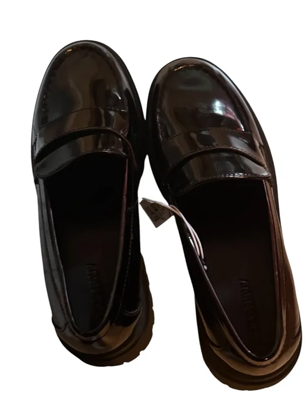 Old Navy Chunky Heel Women's Black Penny Loafers Size 8 New With Tag - Image 10