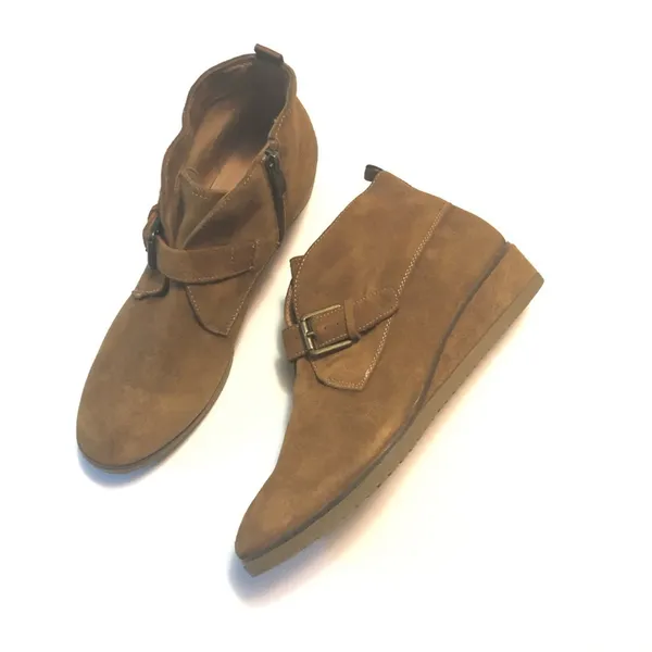 Franco Sarto Womens Cognac Brooke Wedge Ankle Bootie Sz 8.5 - Image 2