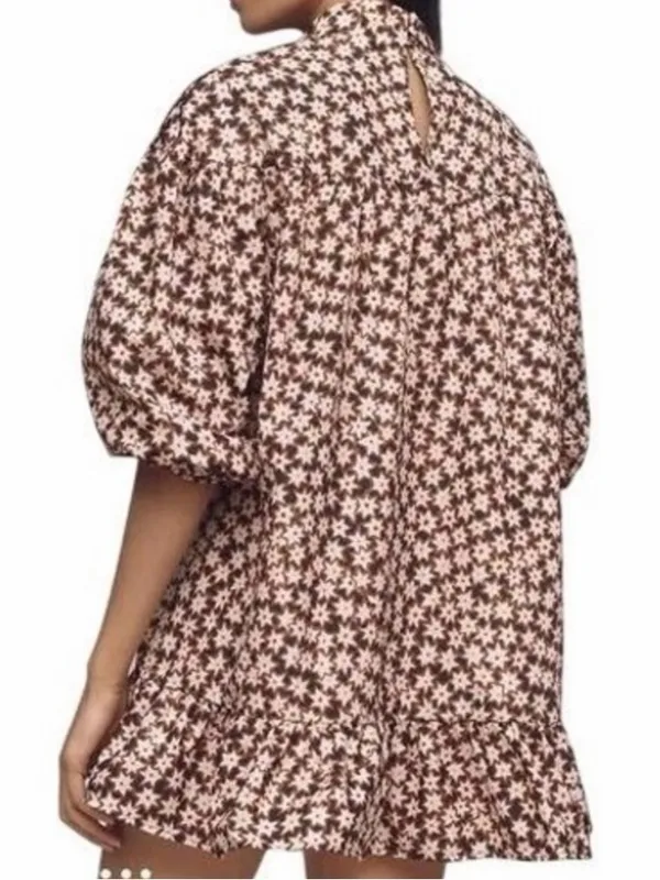 NEW Anthropologie Long-Sleeve Mock-Neck Swing Mini Dress size xsp - Image 3