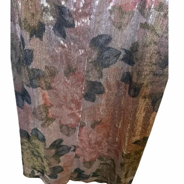 Anthropologie Porridge One Shoulder Floral Sequin Maxi Dress Gown - Image 10