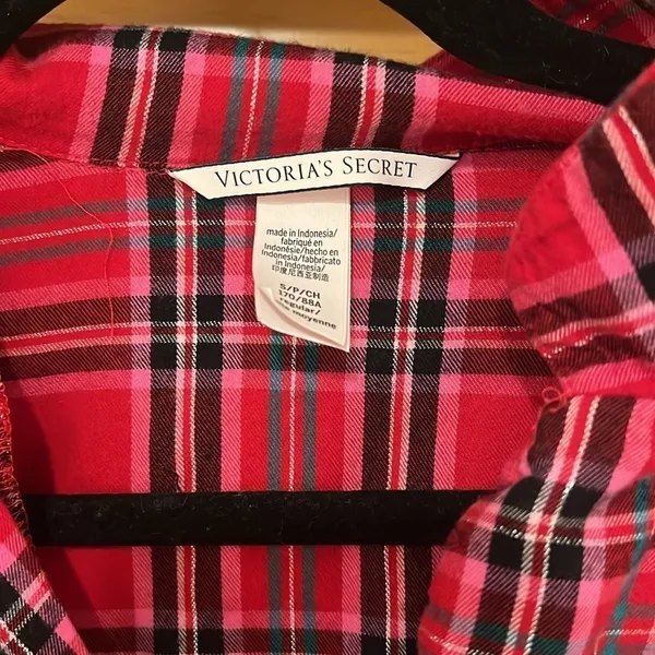 Victoria's Secret Plaid Button Down Pajama Shirt - Image 3