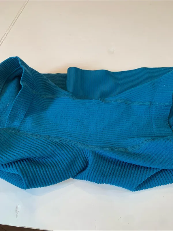 Colsie Women’s Medium Teal Blue Ribbed Athletic Gym Running Workout Bike Shorts - Image 5