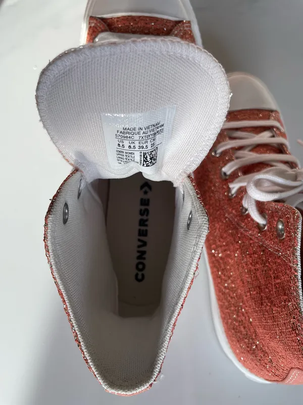 Converse Women’s Sneaker Chuck Taylor Lift Platform Hi Gold Shimmer US8.5 - Image 10