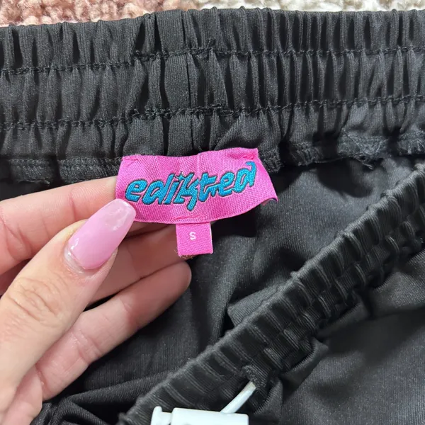 EDIKTED Athletic Side Snap Low Rise Maxi Skirt Size Small Black/Pink/White $58 - Image 9