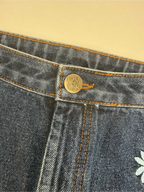 Lucy & Yak Dana Jeans Daisy Mae Embroidery Organic Cotton High Rise 80s Mom - Image 12