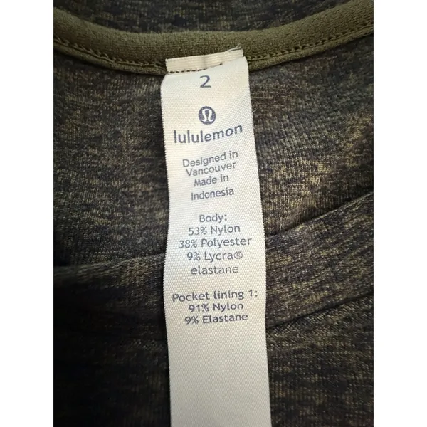 Lululemon Extra Mile Long Sleeve Shirt Sz 2 Cuffins Heathered Utilitarian #EE6-1 - Image 3