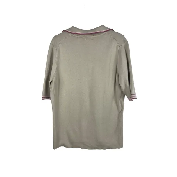 Vintage 2001 GAP Polo Tennis Knit Sweater XL Beige Short Sleeve Preppy Y2K NWT - Image 4