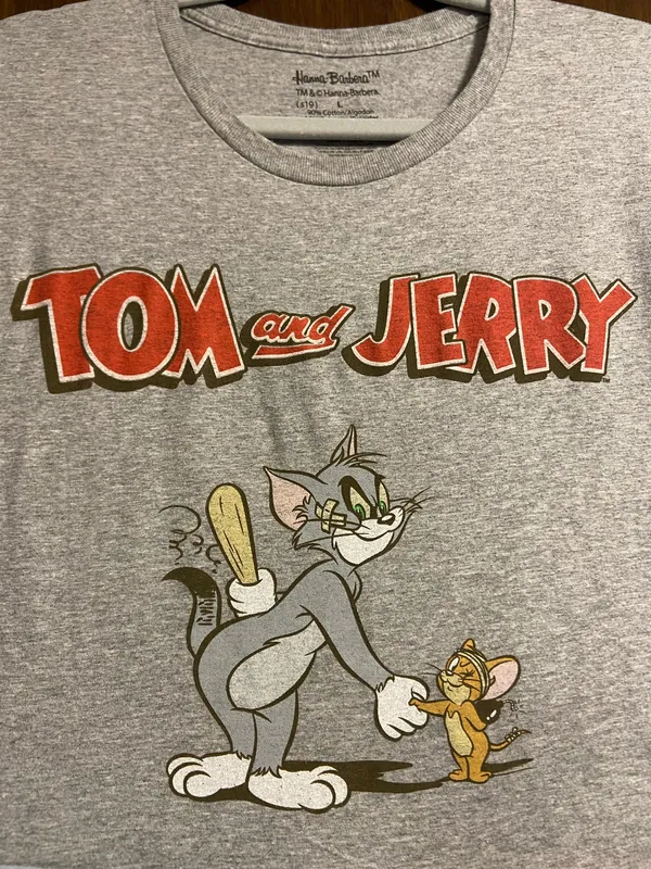 Tom and Jerry Graphic Tee Gray Size L - Image 2