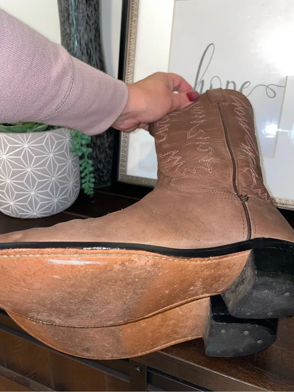 Old West SCL 7014 Leather Women's Western Cowgirl Heeled Boots Size 8 - Image 15
